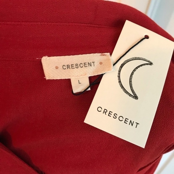 Crescent Burnt Orange “Ella” Hi-Lo Flowy Long Sleeve Boho Blouse - Picture 5 of 7